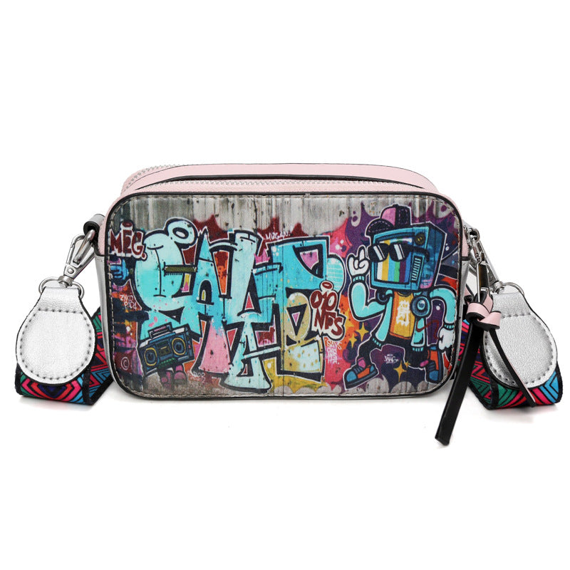 Women's Iti Fashionable Printed Wide Strap Crossbody Bags