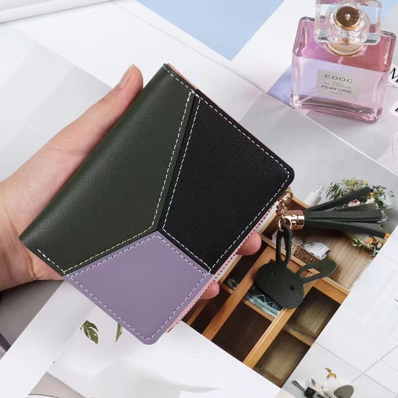 Women's Short Zip Korean Style Tassel Simple Purses