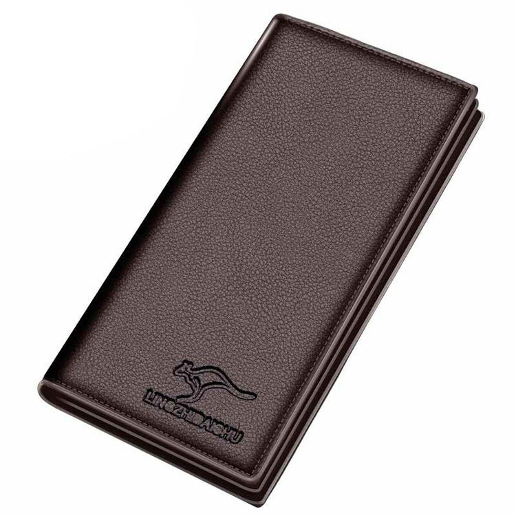 Men's Two Fold Thin Simple Lychee Pattern Soft Surface Men's Wallets