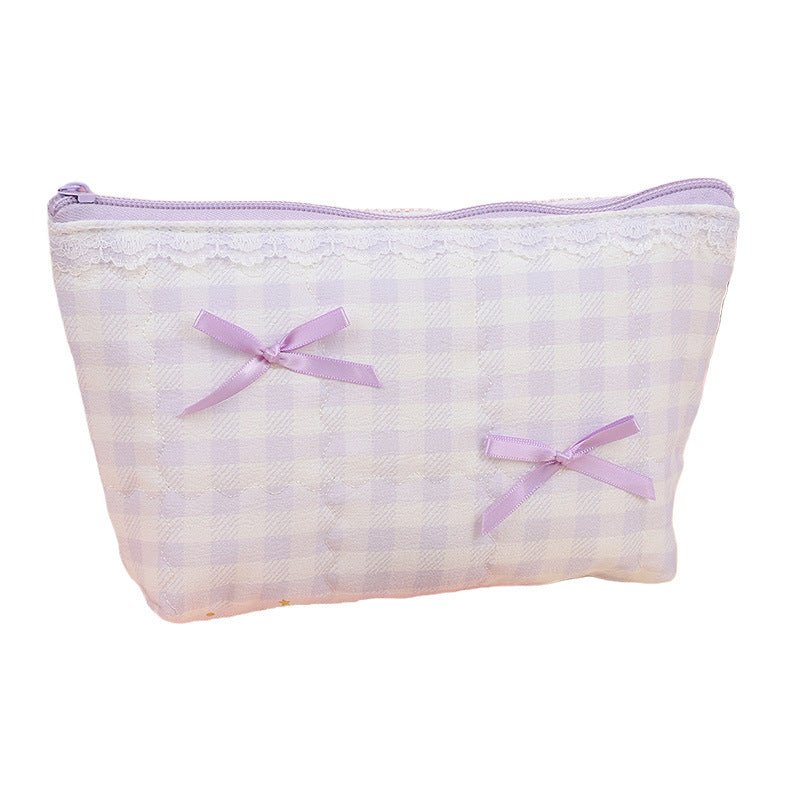 Women's Korean Fashion Simple Style Portable Toiletry Cute Cosmetics Storage Makeup Bag