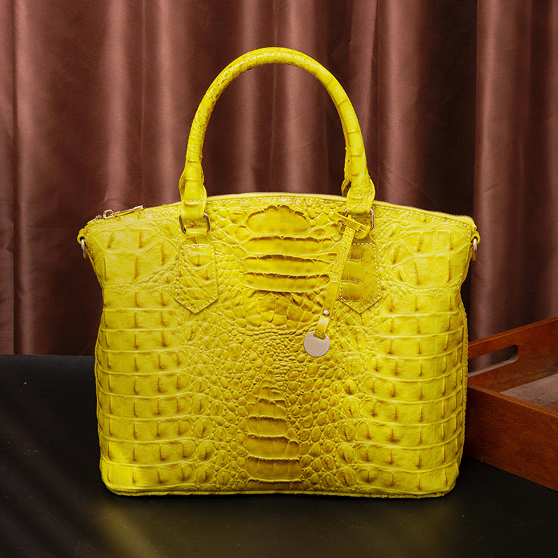 Women's Portable Retro Crocodile Pattern Brahmin Crossbody Bags