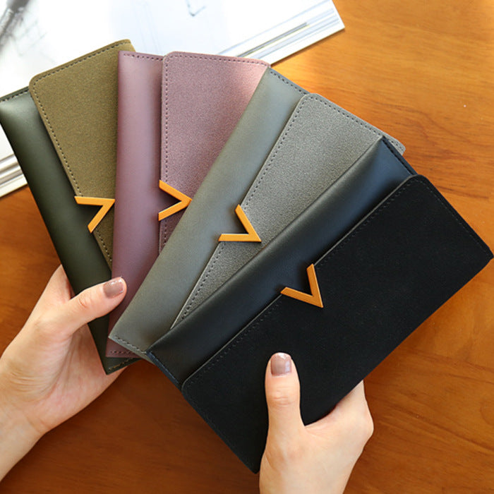 Women's Long Clutch Solid Color Simple Zipper Ladies Wallets