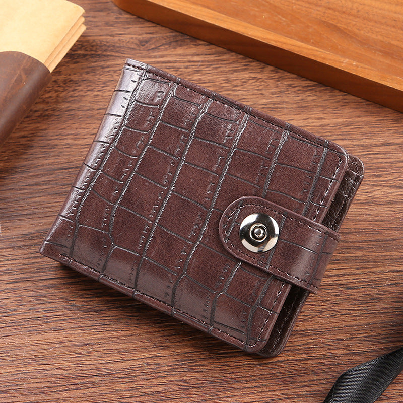 Men's Youth Multiple Slots Vintage Crocodile Pattern Men's Wallets