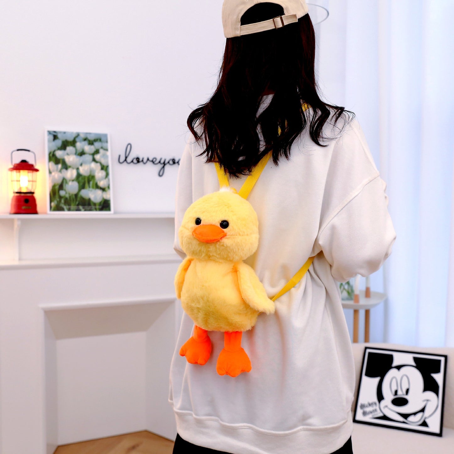 Yellow Duck Plush Cute Korean Style Backpacks