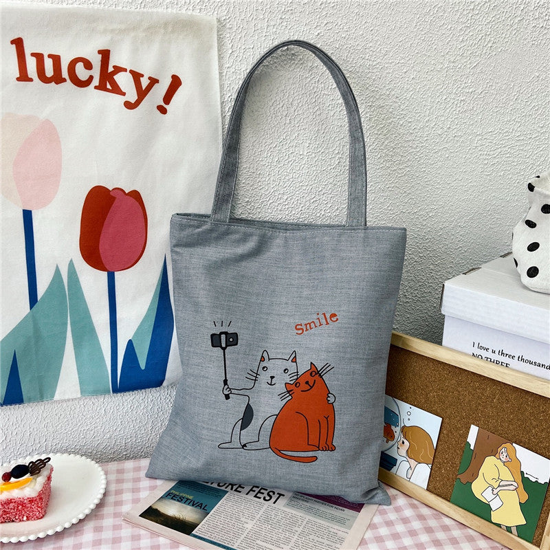 Canvas Printed Simple Fashion Packaging Book Handbags