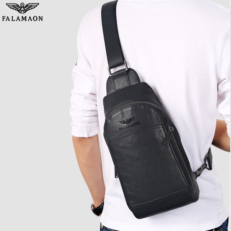 Men's Fl Leather Fashion Business First Layer Men's Chest Bags