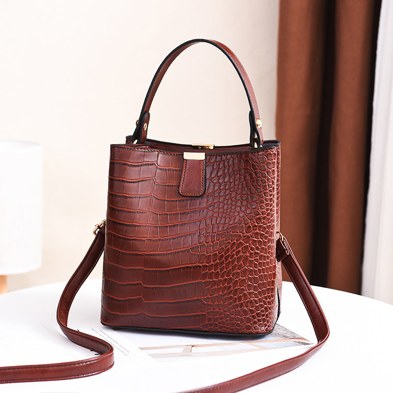 Western Style Crocodile Texture Korean Good Shoulder Bags