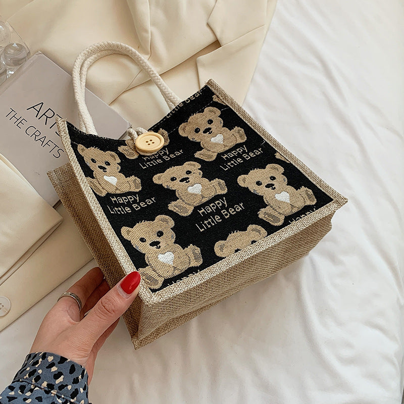 Women's Linen Outing Style Lunch Box Bags