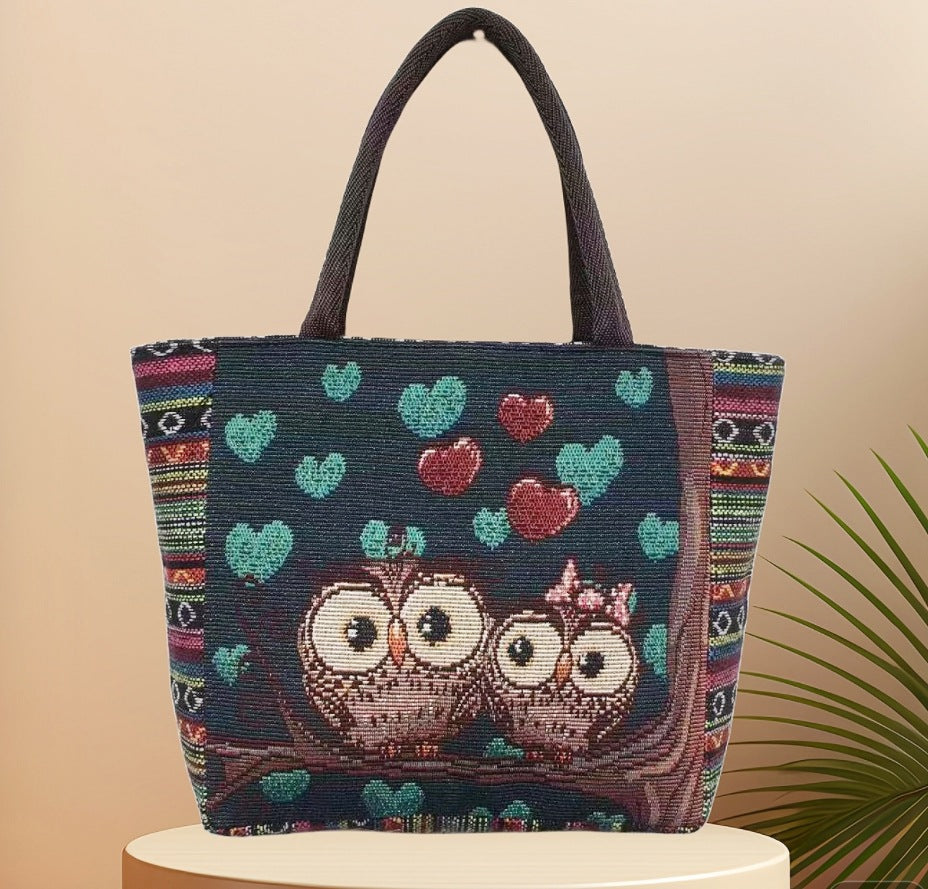 Large Capacity Double Sided Embroidery Elephant Shoulder Bags