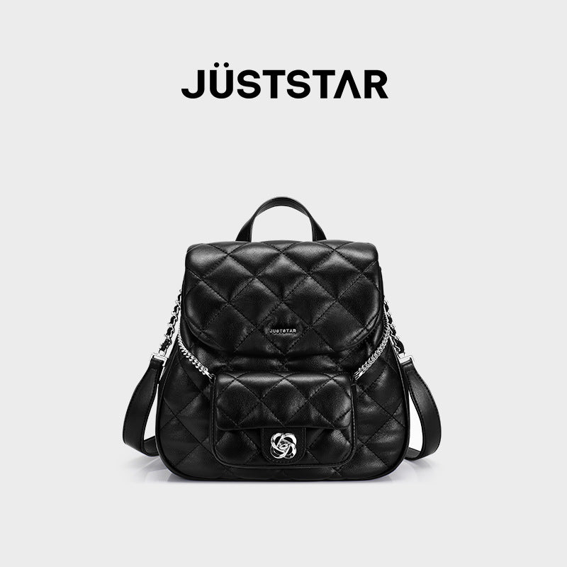 Gemini Mother Camellia Classic Style Rhombus Backpacks
