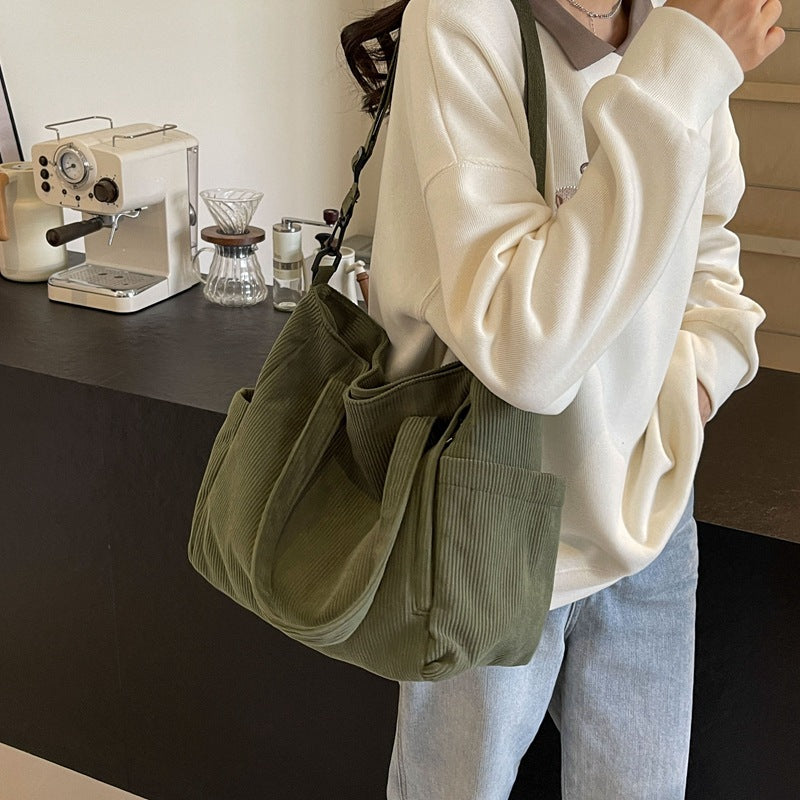 Cool Corduroy Female Commuter Large Capacity Bags