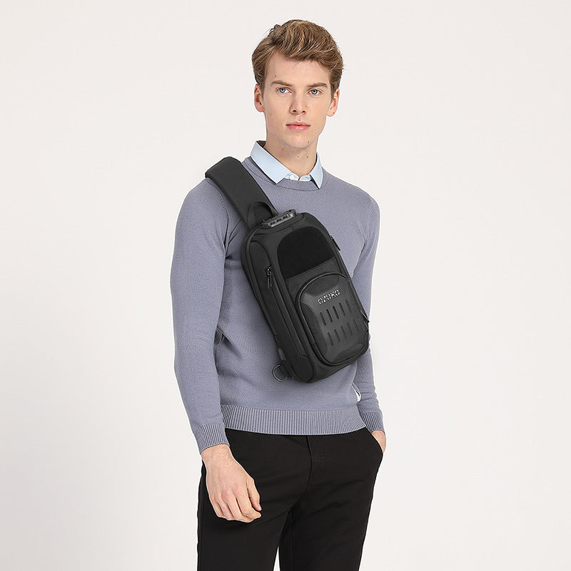 Men's Black Large Capacity Tactics Multifunctional Bags