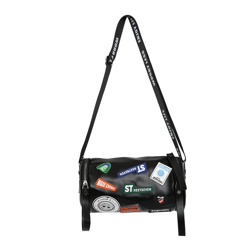 Women's & Men's & Fashion Letter Badge Round Crossbody Bags