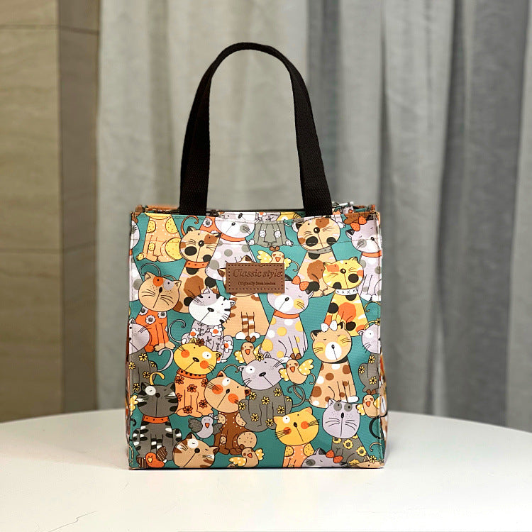 Style Waterproof Fashion Cartoon Mummy Lunch Box Handbags