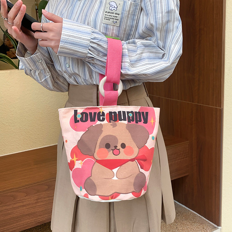 Cartoon Canvas Female Lunch Box Ethnic Handbags