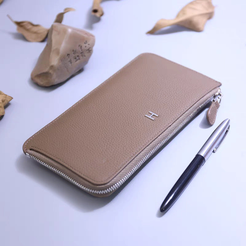 Women's Capacity Long First Layer Cowhide Clutch Ladies Wallet