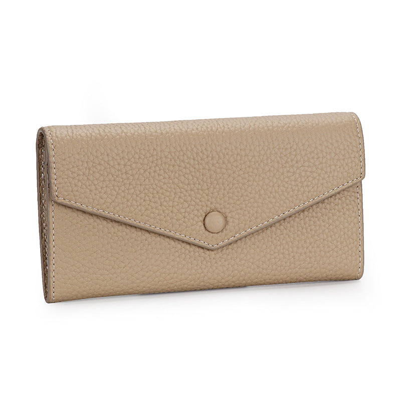 Women's Full Cowhide Long Large Capacity Genuine Leather Ladies Wallet