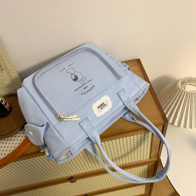 Transparent Female Portable Cartoon Large Capacity Crossbody Bags