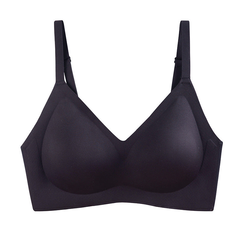 Women's Seamless Thin Underwear Wireless Small Chest Push Bras