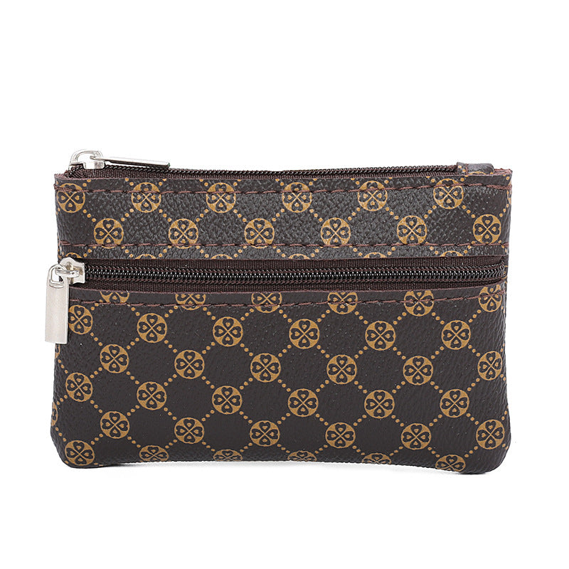 Attractive Women's Presbyopic Mini Double Zipper Coin Purses