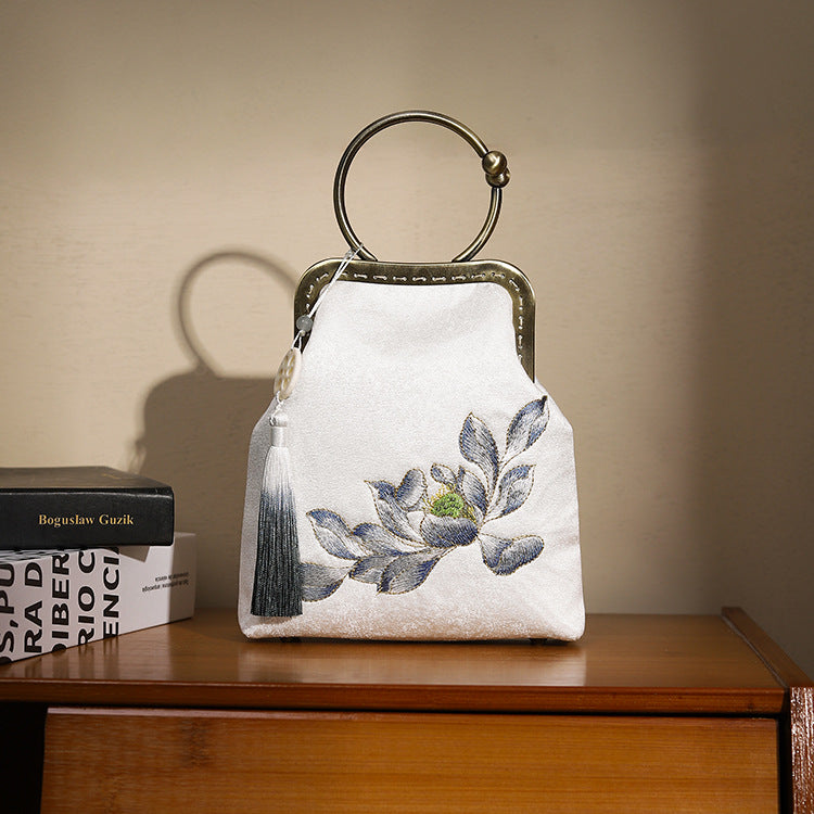 Antiquity Cheongsam Embroidery Gold Mouth Hand Handbags