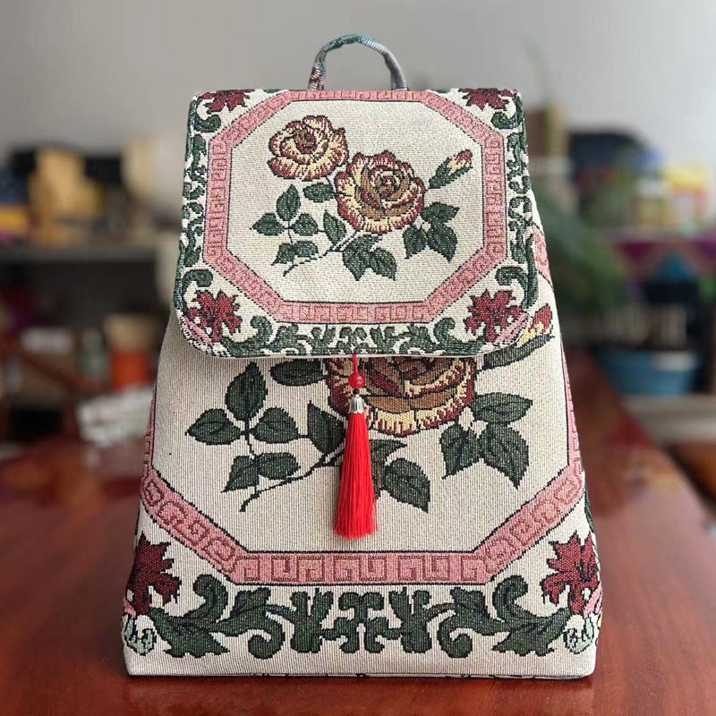 Women's Yunnan National Style Sofa Slipcover Leisure Backpacks