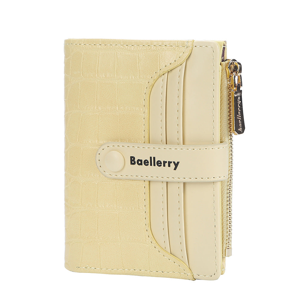 Women's Short Korean Style Multiple Slots Zipper Ladies Wallets