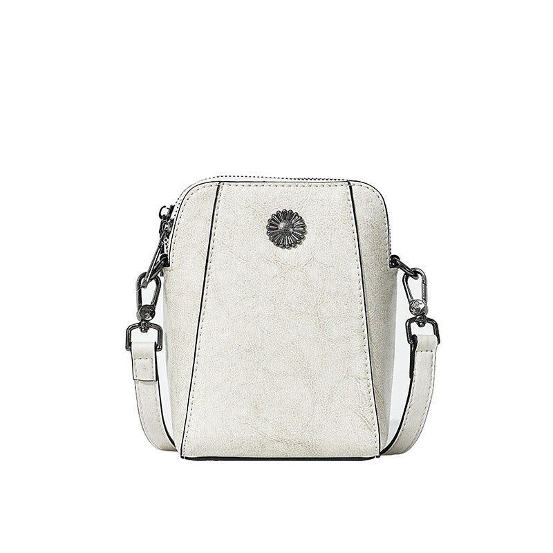 Women's Wax Cowhide Fashion Leather Temperament Lady Crossbody Bags