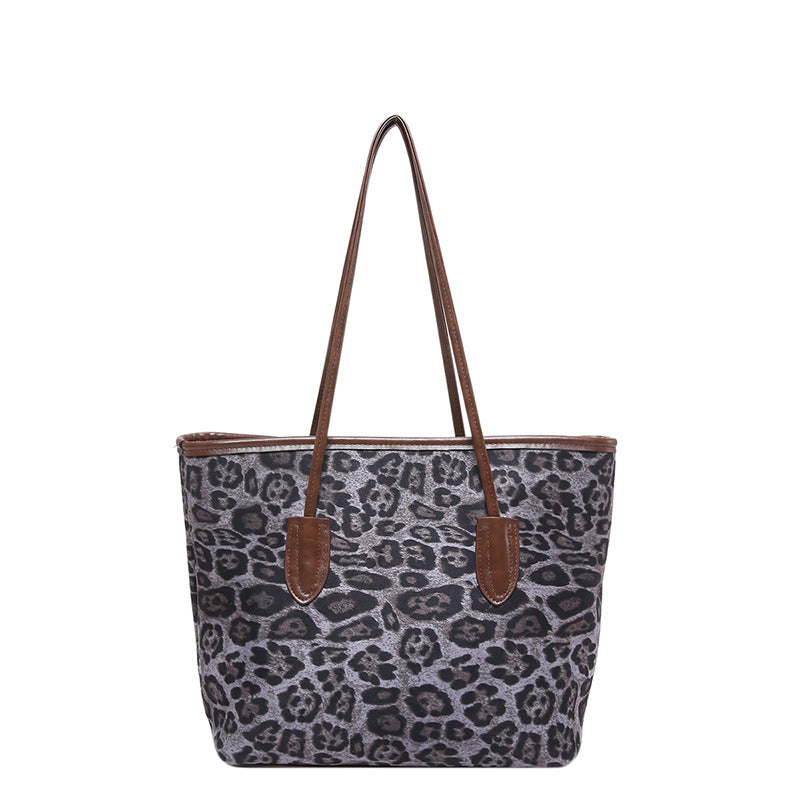 Women's Affordable Luxury Simple Leopard Print Portable Shoulder Bags
