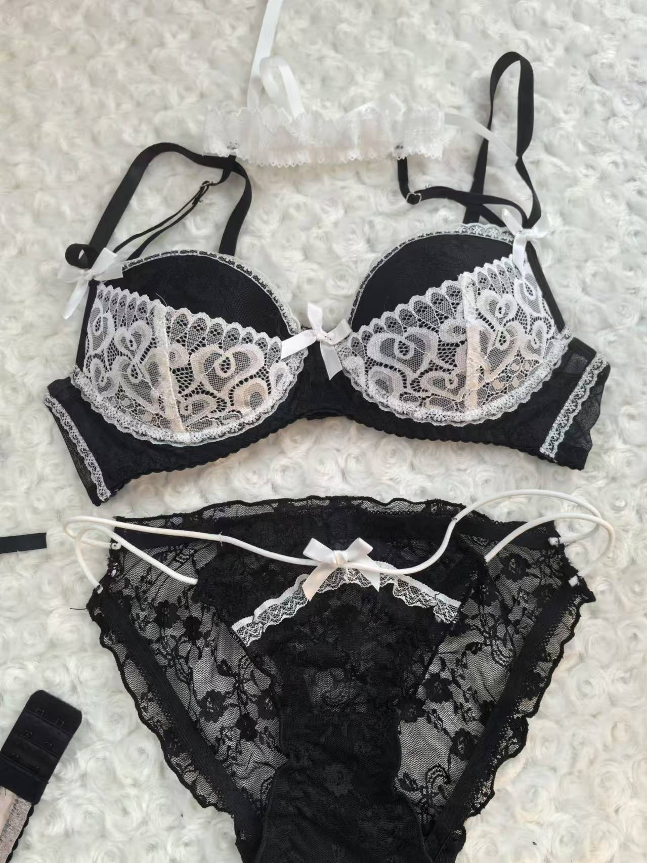Pure Desire Bow Halter Cotton Cup Steel Lingerie Sets