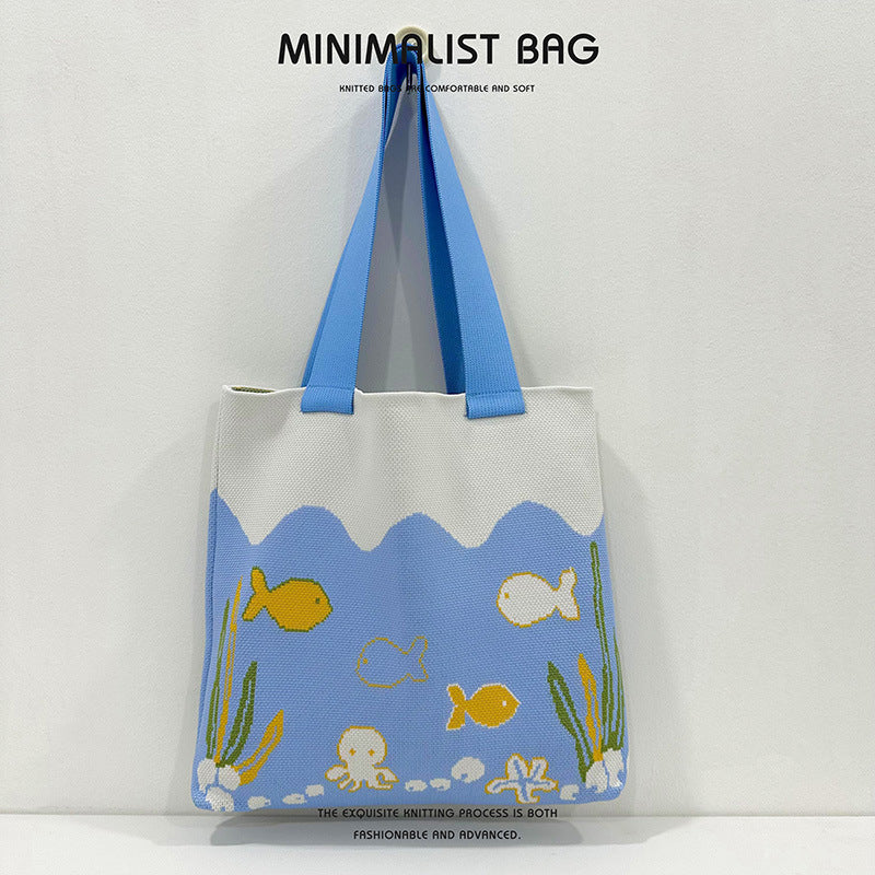 Women's Octopus Cartoon Versatile Large Capacity Good-looking Shoulder Bags