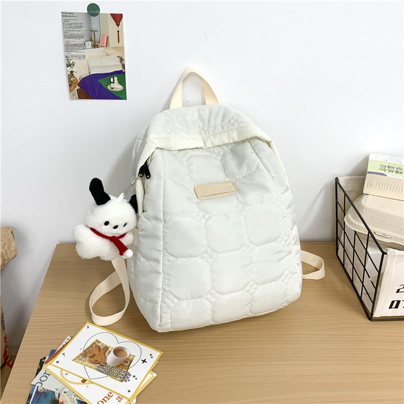 Women's Simple Nylon Plaid Large Capacity Trendy Backpacks