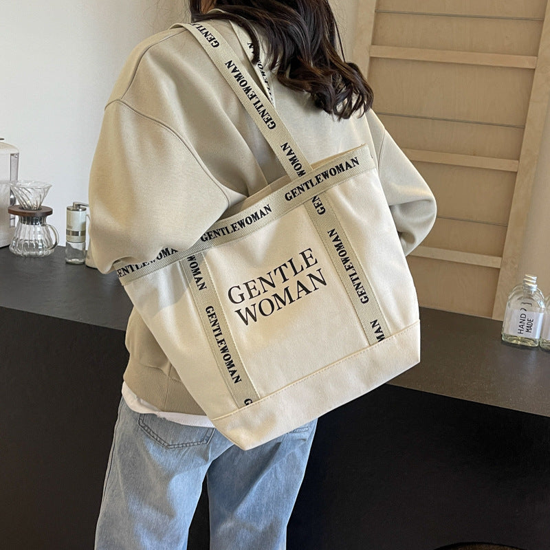 Creative Women's Letter Canvas High-grade Hand Shoulder Bags