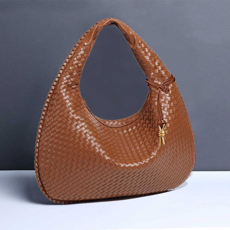 Women's Crescent Hand-woven Portable Dumpling Fashion Underarm Shoulder Bags
