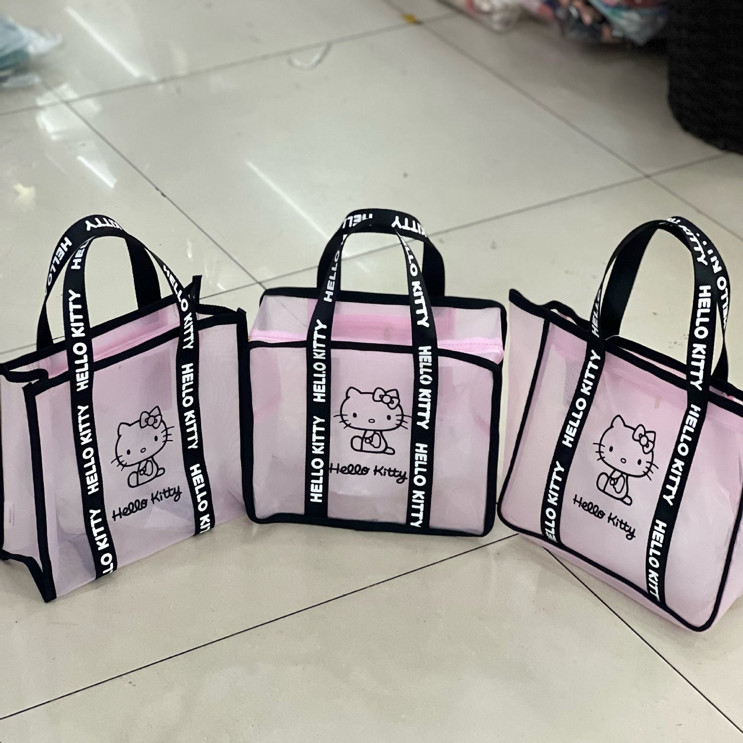 Image Mesh Transparent Cutout Wash Portable Handbags