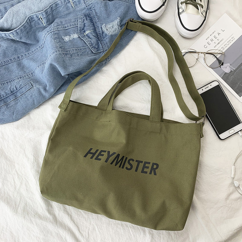 Neutral Canvas Street Large Capacity Leisure Shoulder Bags
