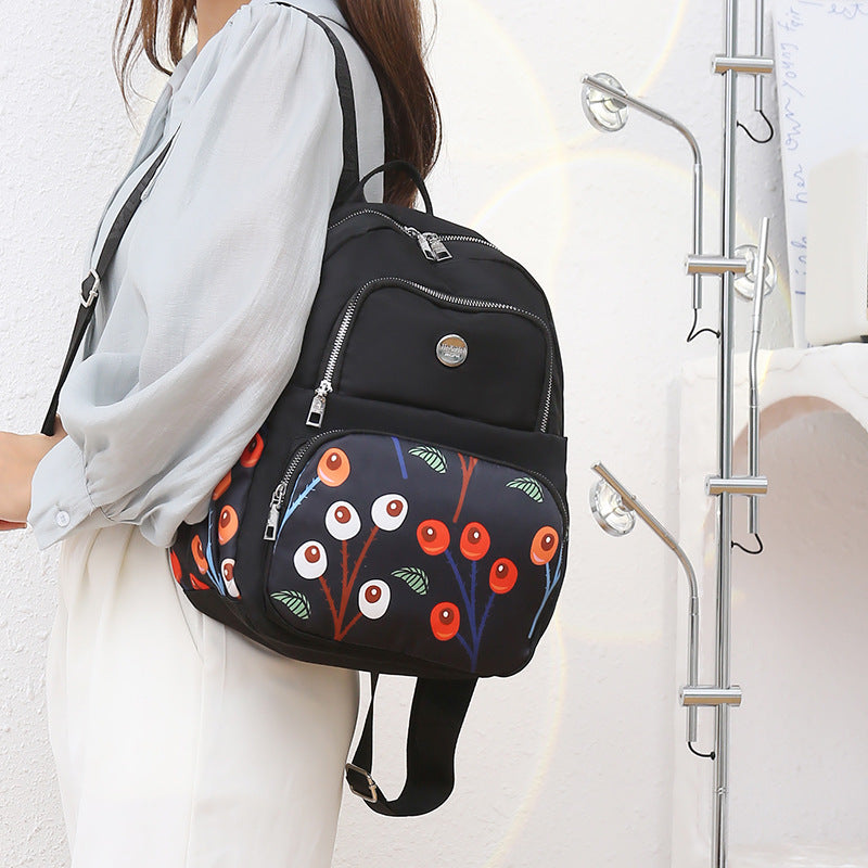 Women's Leisure Large Capacity Fashion Printed Nylon Backpacks