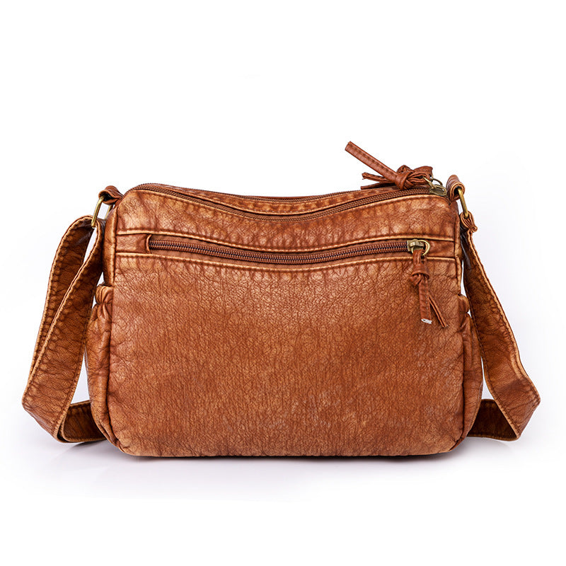 Women's Washed Retro Easy Matching Large Capacity Bags