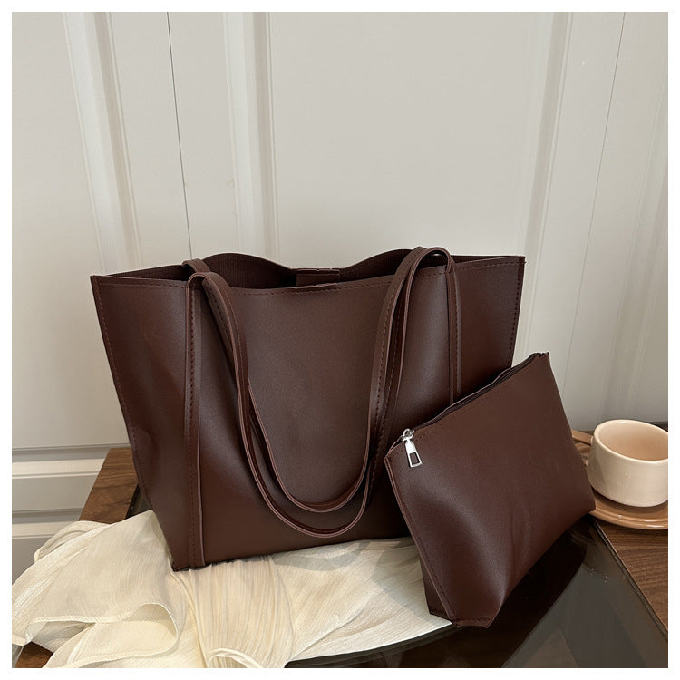 Women's Capacity Fashion Solid Color Graceful Commuter Women's Shoulder Bag