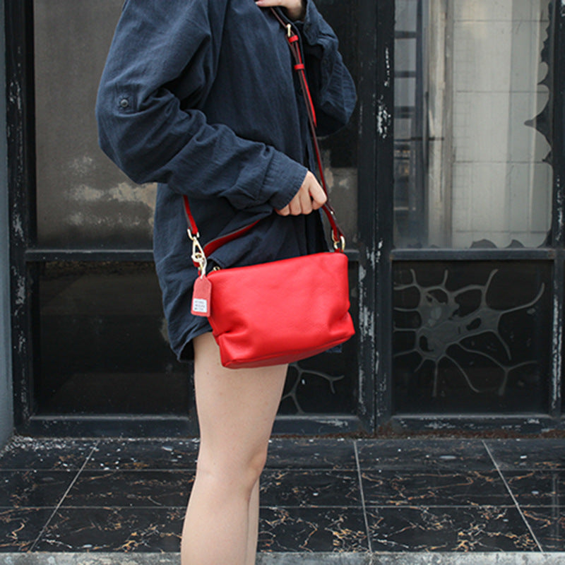 Women's Style Commuter Fresh First Layer Cowhide Mori Shoulder Bags