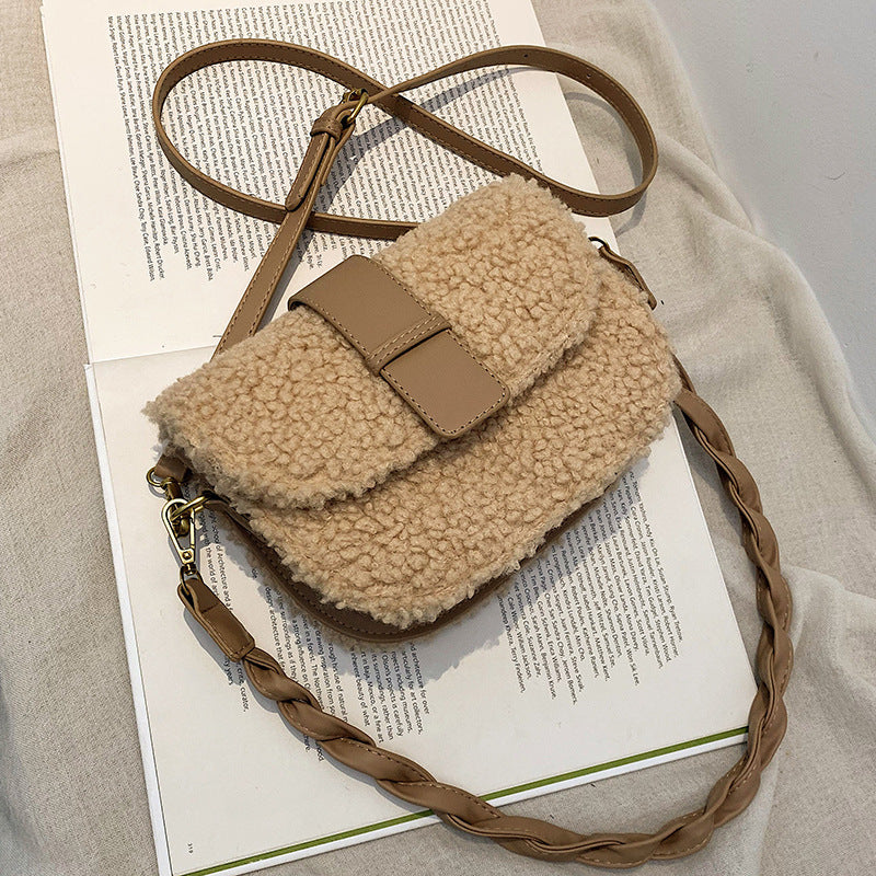 Women's Versatile High Quality Fashion Plush Simple Shoulder Bags