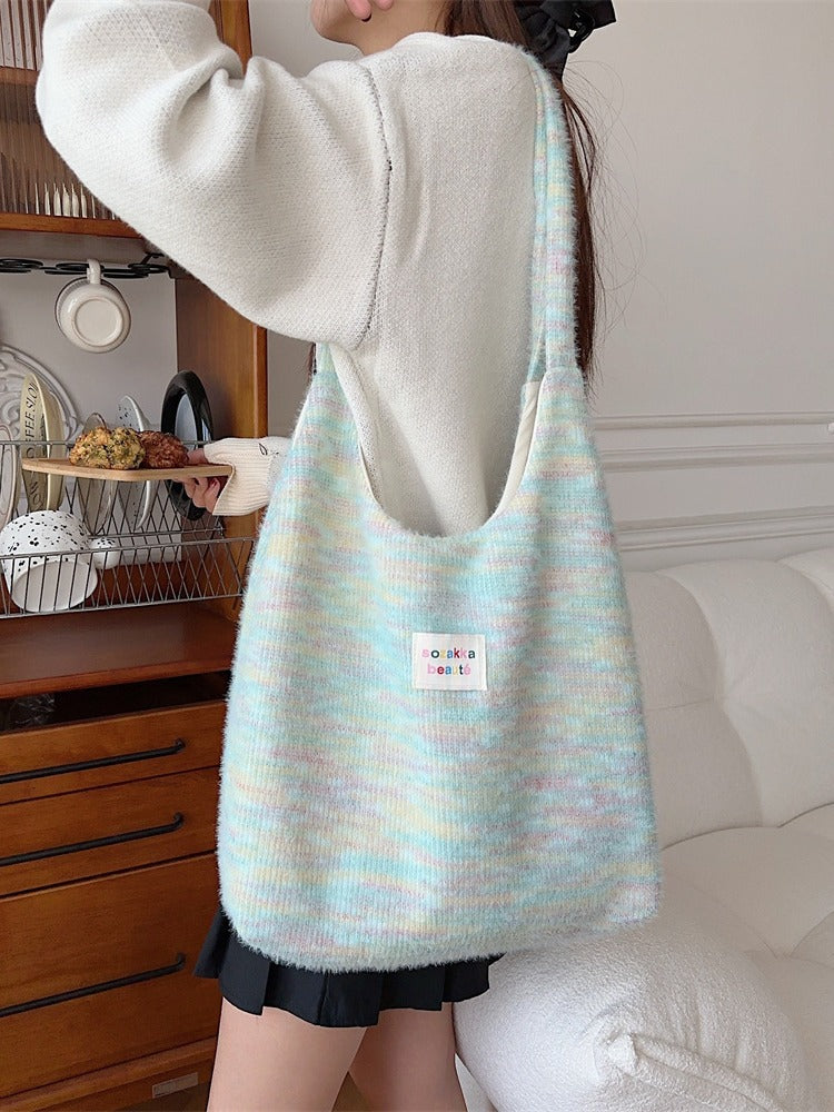 Women's Cute Furry Large Capacity Book Single Shoulder Bags