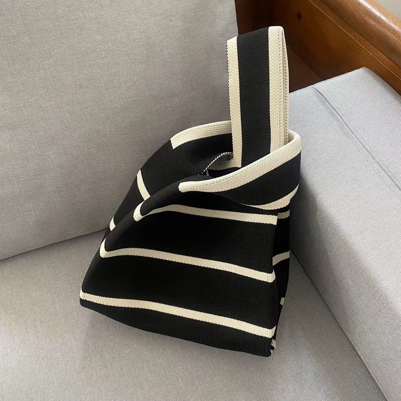 Woolen Yarn Fashion Simple Horizontal Bar Handbags