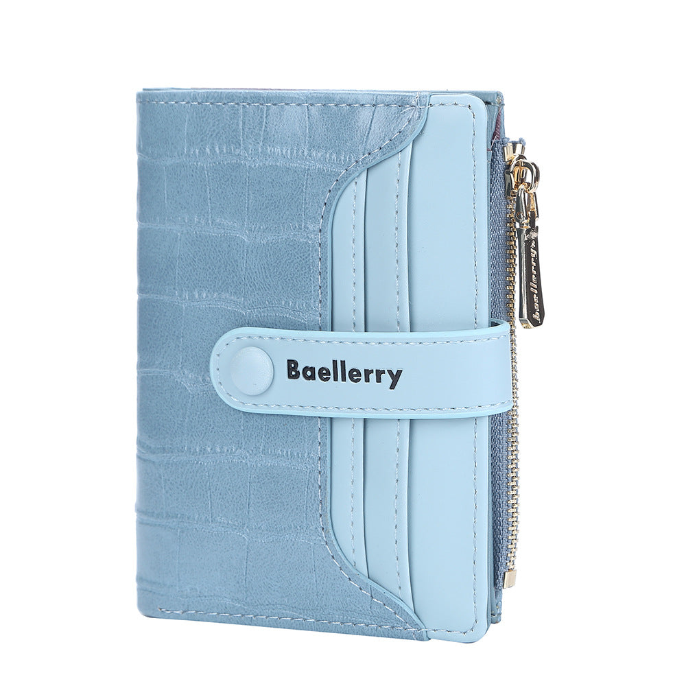Women's Short Korean Style Multiple Slots Zipper Ladies Wallets