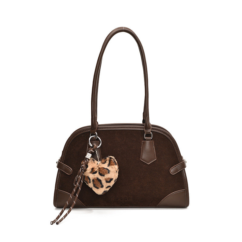 Women's Design Portable Retro Frosted Boston Large Shoulder Bags