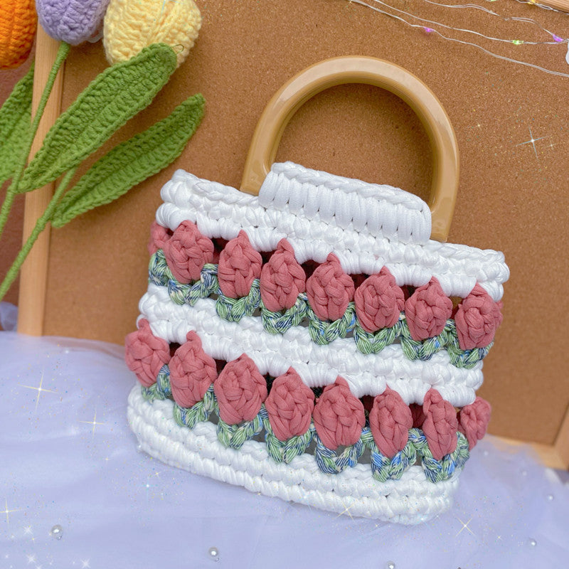 Tulip Hand-woven Strip Thread Material Gifts Handbags