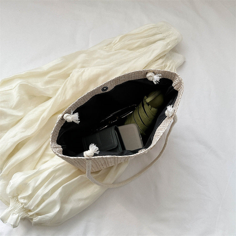 Women's Large Capacity Fashionable Korean Weaving Versatile Shoulder Bags