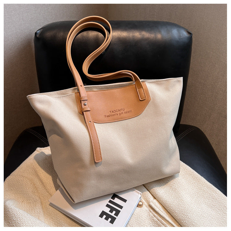 Women's Fashion Simple Canvas Versatile Large Capacity Shoulder Bags