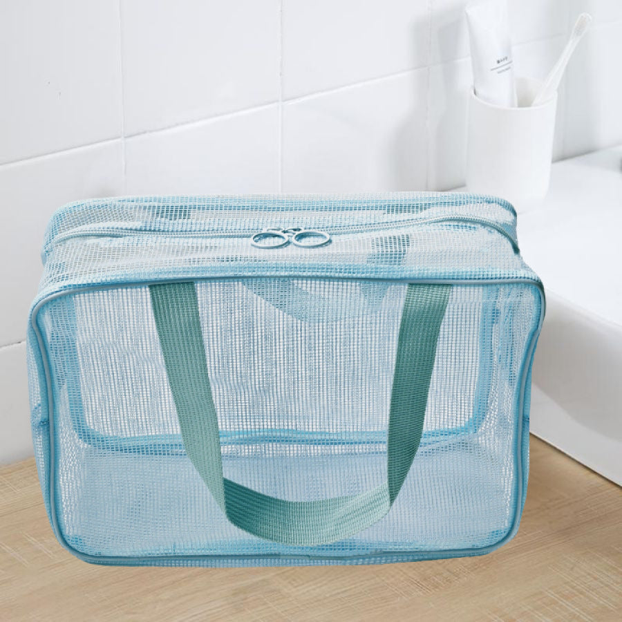 Women's Large Capacity Mesh Portable Draining Bath Wash Swimming Bags