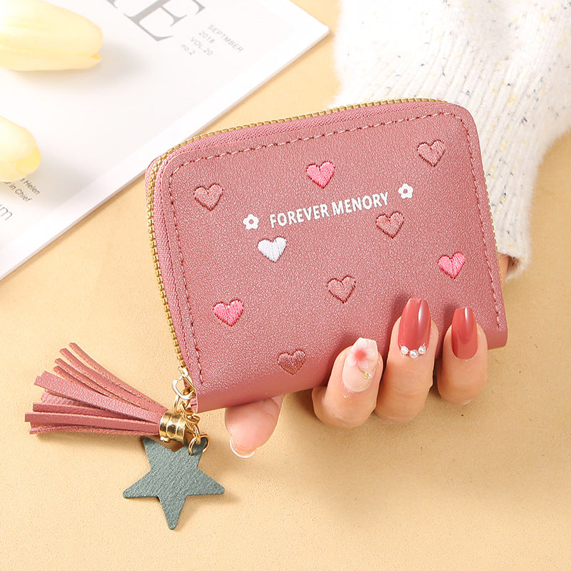 Women's Short Cover Type Off Folding Ladies Wallets